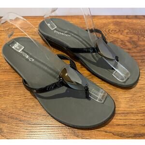 Vionic Women's Raysa Toe Post Comfort Sandals – Black – Size 9.5 – NWT